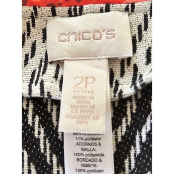 Chico’s Open Front Embroidered Jacket Size 2P Petite (US 12P) Boho Floral Accent - Picture 5 of 7